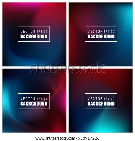 Abstract Creative concept vector multicolored blurred background set. For Web and Mobile Applications, art illustration template design, business infographic and social media, modern decoration.