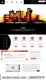 Abstract Creative concept vector one page website template isolated on background. Includes illustration interface, flat UI kit for web and UX mobile design, business infographic and social multimedia