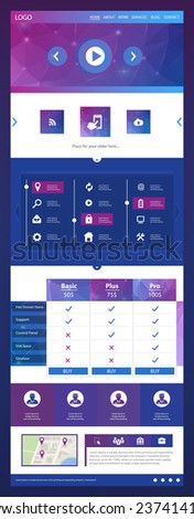 Abstract Creative concept vector one page website template isolated on background. Includes illustration interface, flat UI kit for web and UX mobile design, business infographic and social multimedia