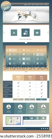 Abstract Creative concept vector one page website template isolated on background. Includes illustration interface, flat UI kit for web and UX mobile design, business infographic and social multimedia