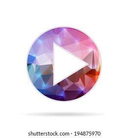 Abstract Creative concept vector play icon for Web and Mobile Applications isolated on background. Vector illustration template design, Business infographic and social media, origami icons.