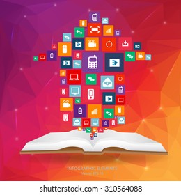 Abstract creative concept vector siluet hands of icons. For web and mobile applications isolated on background, illustration template design, Business infographic and social media.