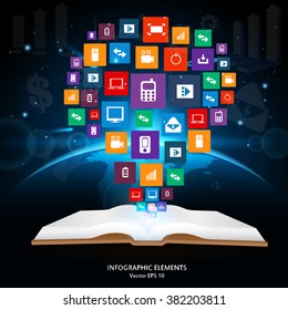 Abstract creative concept vector siluet of icons. For web and mobile applications isolated on background, illustration template design, Business infographic and social media. Ui space interface.