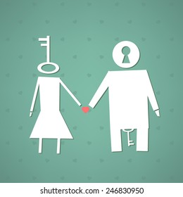 Abstract Creative concept vector unusual lovely couple silhouette of a man and a woman isolated on white background. For Web and Mobile Applications, Illustration template design, business infographic