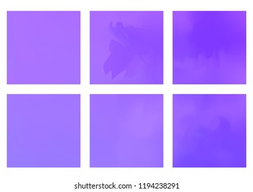 Abstract creative concept vector violet blurred background set. For Web and Mobile Applications, art illustration template design, business infographic and social media, modern decoration.