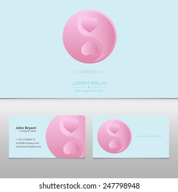 Abstract Creative concept vector visit card of Ying yang for web and mobile applications isolated on background, art illustration template design, business infographic and social media, icon, symbol.