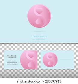 Abstract Creative concept vector visit card of Ying yang for web and mobile applications isolated on background, art illustration template design, business infographic and social media, icon, symbol.