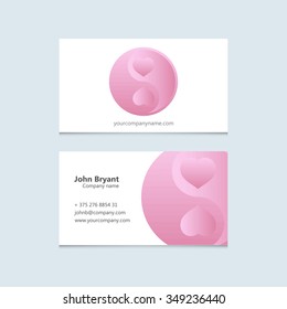 Abstract Creative concept vector visit card of Ying yang for web and mobile applications isolated on background, art illustration template design, business infographic and social media, icon, symbol.