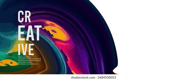 Abstract Creative Concept with Vibrant Colors and Dynamic Swirls Design