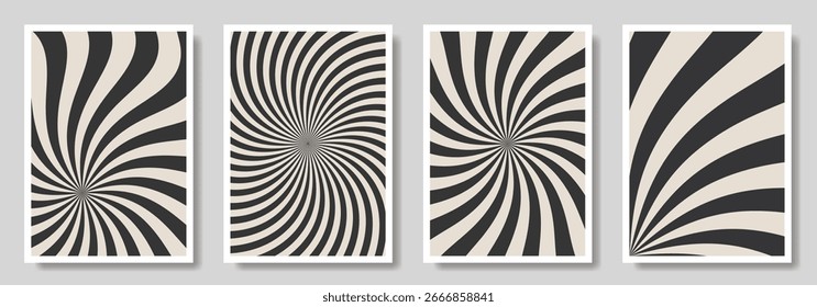 Abstractas concepto creativo de conjunto de póster vintage con rayos solares. Fondo texturizado de Vector de arte moderno para anuncios, portada, póster, ventas, redes sociales, volante, interior. Diseño de Plantilla ideal.