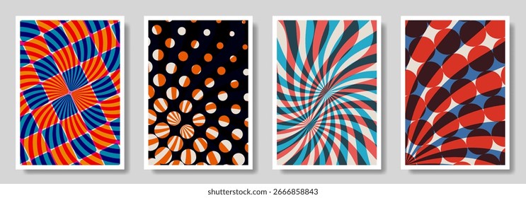 Abstractas concepto creativo de conjunto de póster vintage con rayos solares. Fondo texturizado de Vector de arte moderno para anuncios, portada, póster, ventas, redes sociales, volante, interior. Diseño de Plantilla ideal.