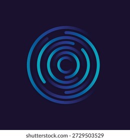 Abstract creative connection icon logo design. Circular network data. Geometric structure dot and line connection. Vector illustration