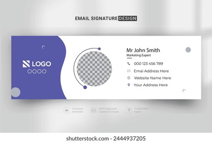 abstract creative corporate business email signature footer design template with high attractive color combinations