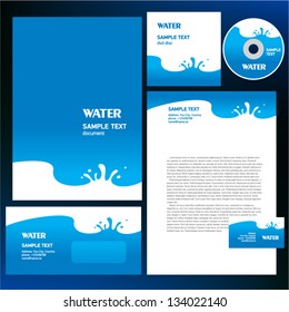 Abstract creative corporate identity blue water