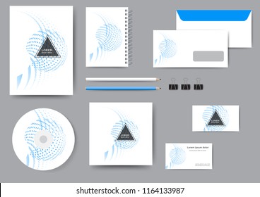 Abstract creative corporate identity template with geometric elements