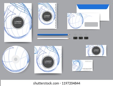 Abstract creative corporate identity template with geometric elements