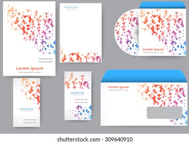 Abstract creative corporate identity template with geometric elements