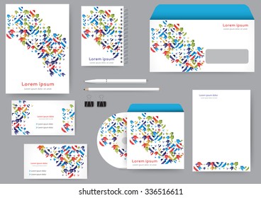 Abstract creative corporate identity template with geometric elements