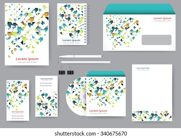 Abstract creative corporate identity template with geometric elements