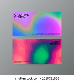 Abstract, creative cover concepts collection. Set of bright vector shapes. Topography colorful patterns . Banner, brochure, magazine, poster, cover, annual report, card template layout. Colour mixing