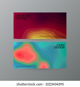 Abstract, creative cover concepts collection. Set of bright vector shapes. Topography colorful patterns . Banner, brochure, magazine, poster, cover, annual report, card template layout. Colour mixing