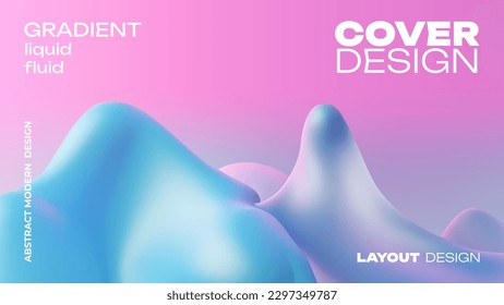 Resumen de portada creativa, banner web o afiche en estilo moderno mínimo para identidad corporativa, marca, medios sociales, anuncios, promoción. Plantilla moderna de diseño con formas 3d de gradiente líquido dinámico.