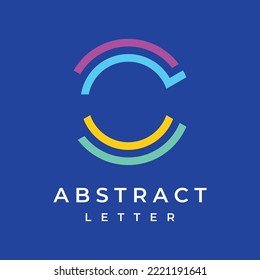 Abstract creative design element initial letter C monogram or modern geometry. Elegant, minimalist and modern letter C. Logo for business, business and company cards.