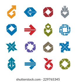 Abstract creative design elements vector collection, abstract business icons set.