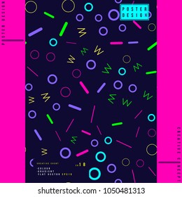 Abstract creative design poster for art event with colour background. Template futuristic cover. Flat vector illustration EPS 10
