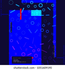 Abstract creative design poster for art event with colour background. Template futuristic cover. Flat vector illustration EPS 10.