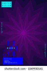 Abstract creative design poster for creative event with blue background. Template futuristic cover. Flat vector illustration EPS 10.