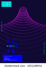 Abstract creative design poster for creative event with blue background. Template futuristic cover. Flat vector illustration EPS 10.