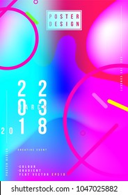 Abstract creative design poster with fluid colorful gradient. Template futuristic cover. Flat vector illustration EPS 10.