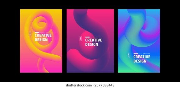 Abstract Creative Design Templates Colorful Gradient Vector Illustrations