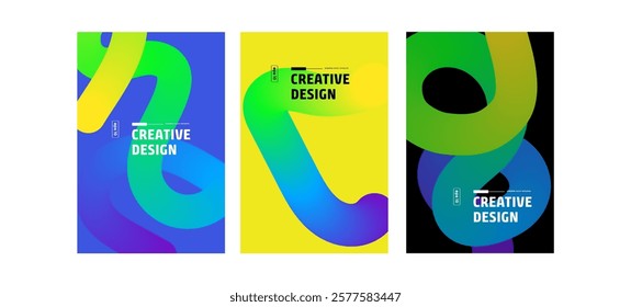 Abstract Creative Design Templates Colorful Gradient Vector Illustrations