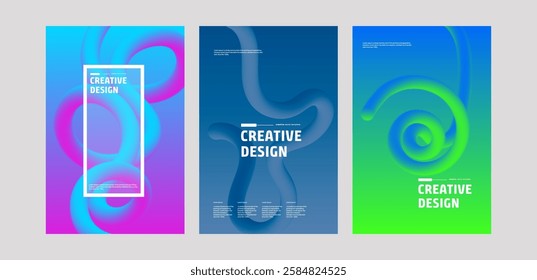 Abstract Creative Design Templates Gradient, Fluid, Swirls, Vector