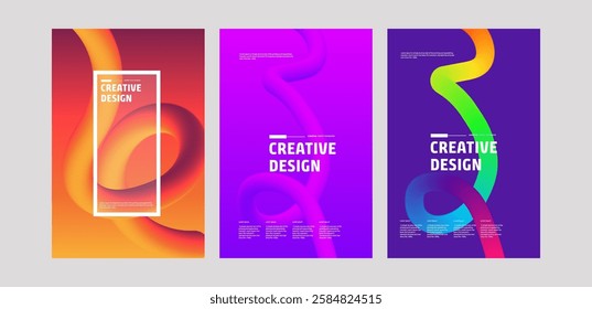 Abstract Creative Design Templates Vibrant Gradient Color Swirls