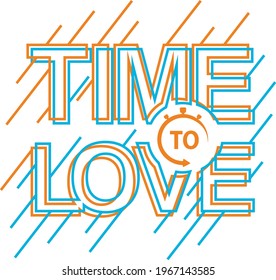 Abstract and creative design of the text time to love in a very attractive style.