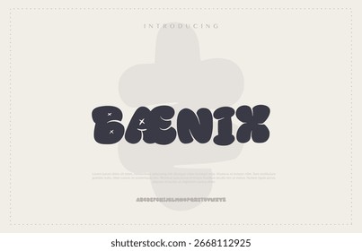Abstract Creative Design vector Font of twisted Ribbon for Title, Header, Lettering, Logo. Funny Entertainment Active Sport Technology areas Typeface. Rounded Letters and Numbers.
