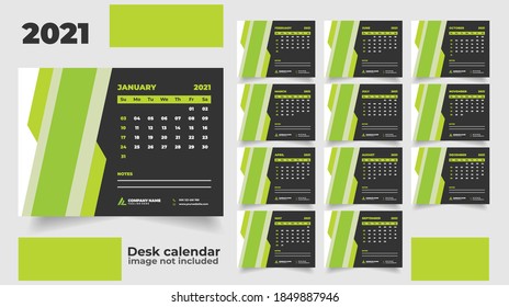Abstract creative desk calendar 2021 vector