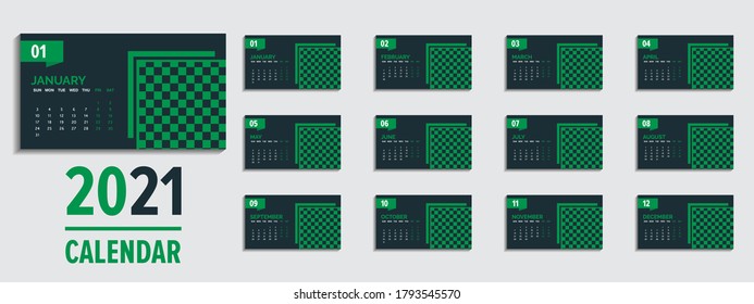 abstract creative desk calendar design for 2021