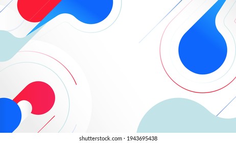 Abstract creative digital geometric shapes red blue colour background