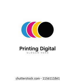 abstract creative digital print logo design template