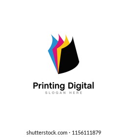 abstract creative digital print logo design template