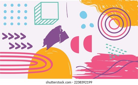 Abstract creative doodle background, colorful geometrical element illustration, Background Vector