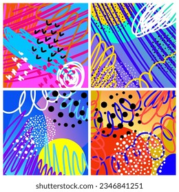 Abstract creative doodle background. Hand drawn cover template for design birthday card, summer party invitation, seasonal sale, childish t shirt picture or bag print etc. 
