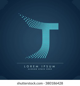 abstract creative dots logo letter T