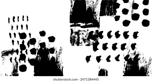 Abstract creative drawn background. Grunge graphics universal black and white