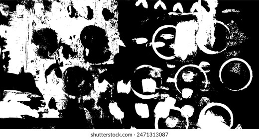 Abstract creative drawn grunge graphics universal monochromatic