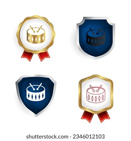 Abstract Creative Drum Badge and Label Collection, can be used for business designs, presentation designs or any suitable designs.